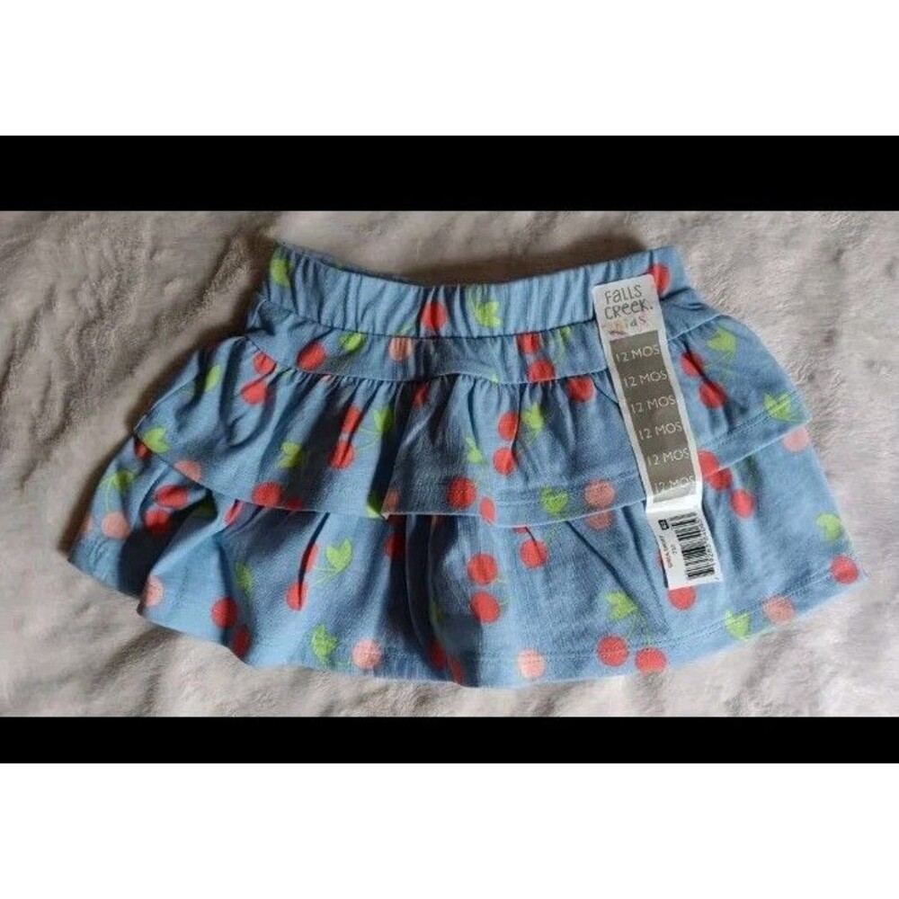 Shorts 12 Months New Girls Falls Creek Toddler Cherries Skirt With Attached Blue